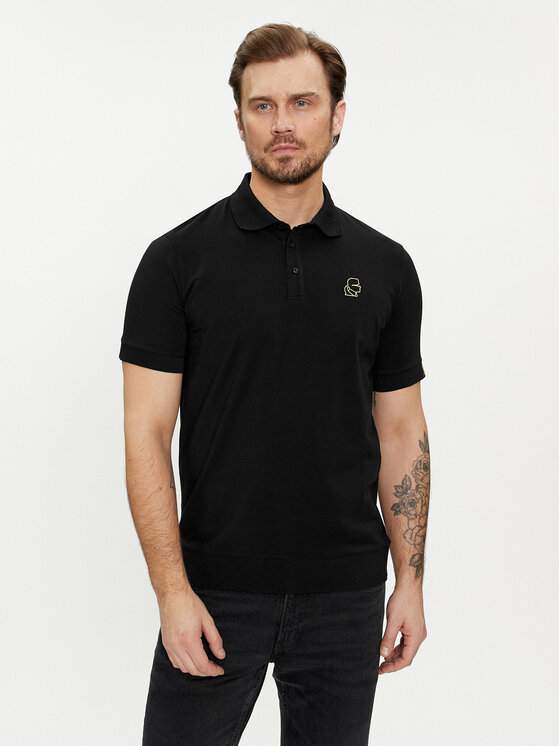 KARL LAGERFELD Polo 745019 542221 Melns Regular Fit