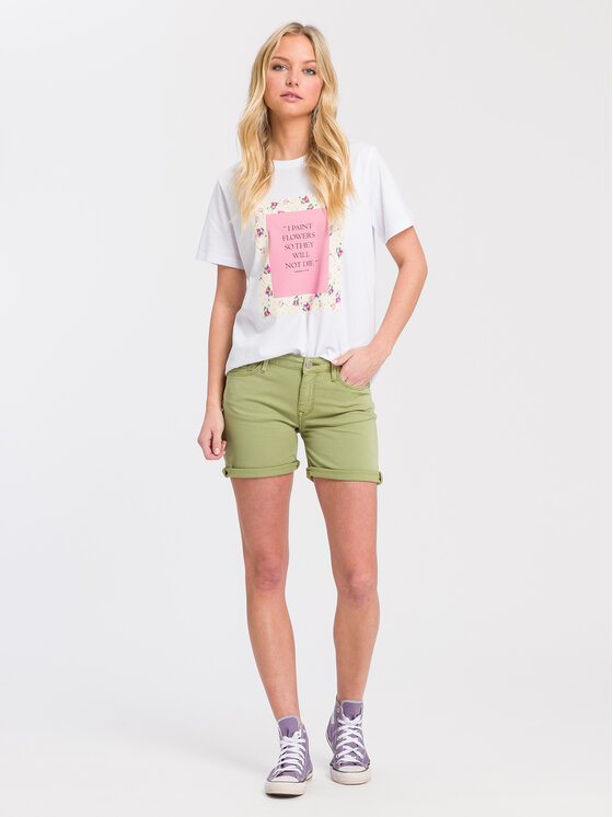 Cross Jeans Cross Jeans T-Shirt 55966-008 Biały Regular Fit