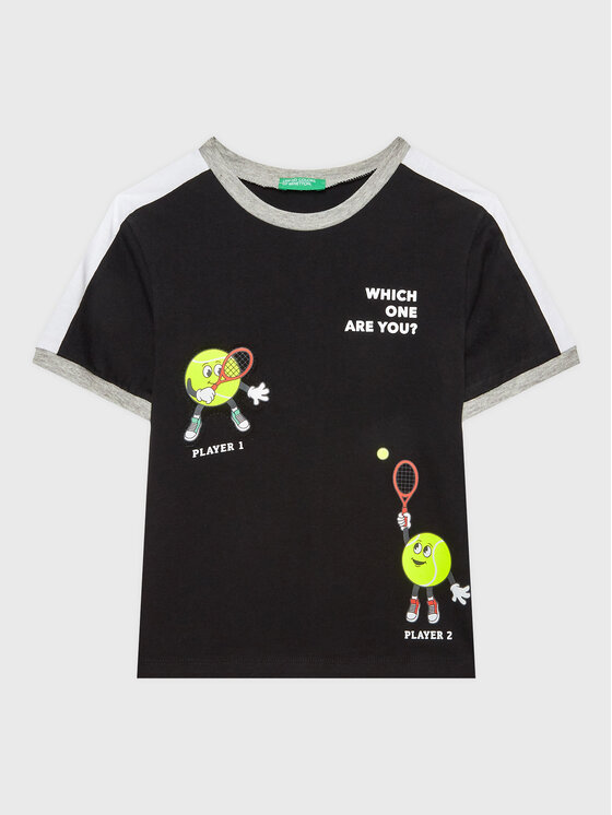 United Colors Of Benetton United Colors Of Benetton Marškinėliai 3096G108L Juoda Regular Fit