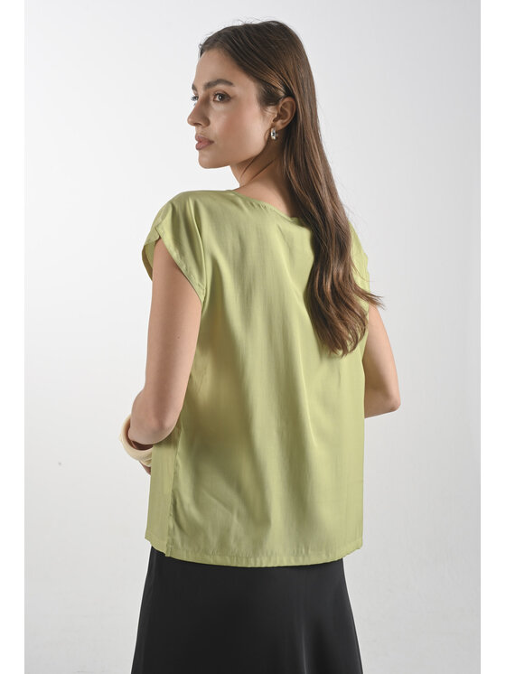 Femestage Femestage Blúzka Femestage NATURE SHADES BLU2290-008 Zelená Regular Fit