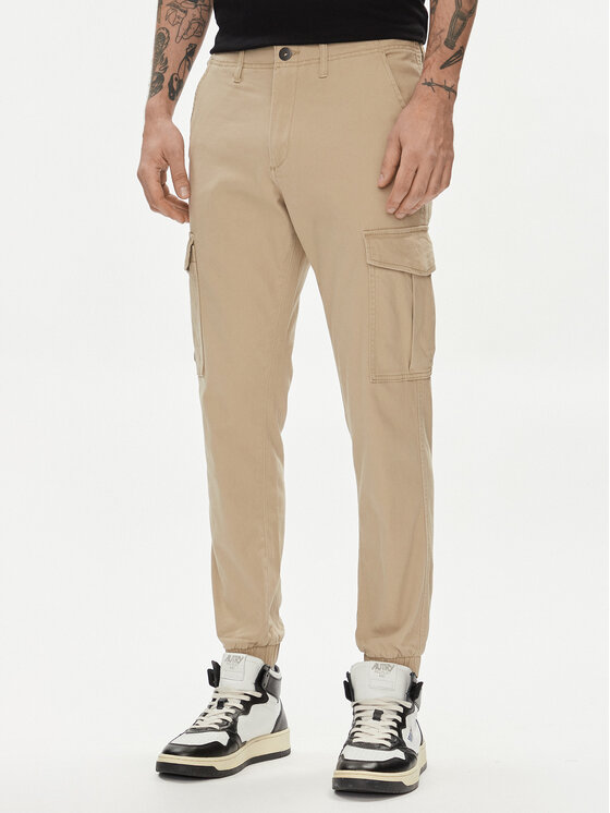 Jack&Jones Jogger nohavice Marco 12186889 Béžová Slim Fit