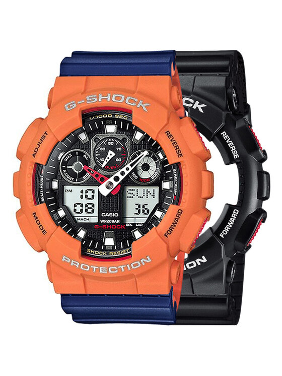 Casio Casio Zegarek SET GA-100-1A4ER + BEZEL 10589006 + PASEK 10527467 Niebieski