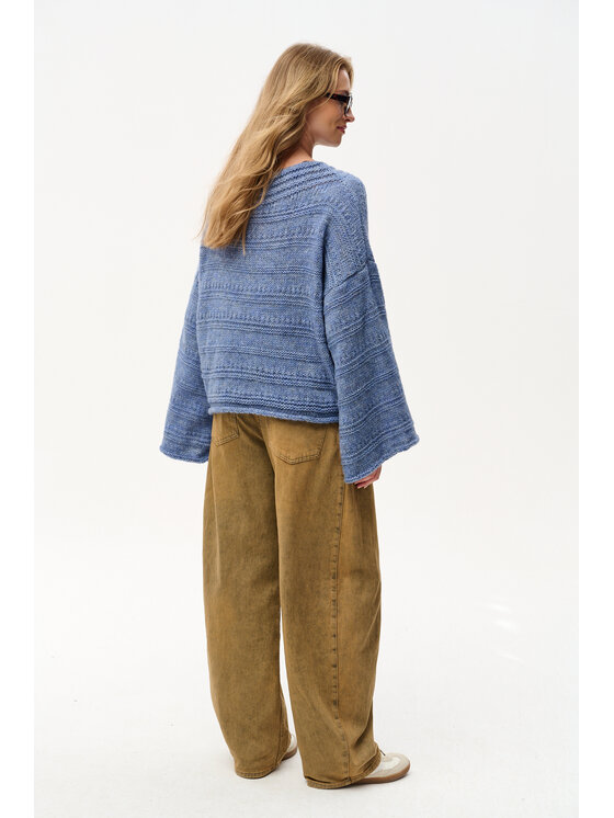 blue shadow blue shadow Sweter Hiro Niebieski Regular Fit