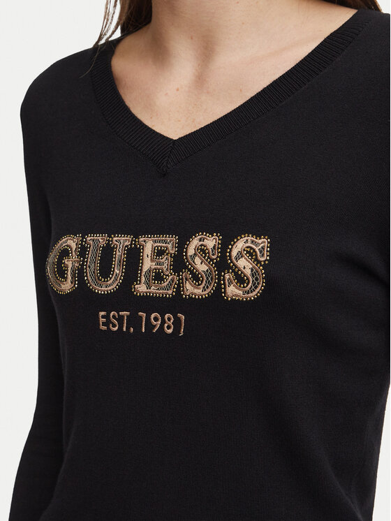 Guess Guess Пуловер W6BR55 Z1456 Черен Regular Fit