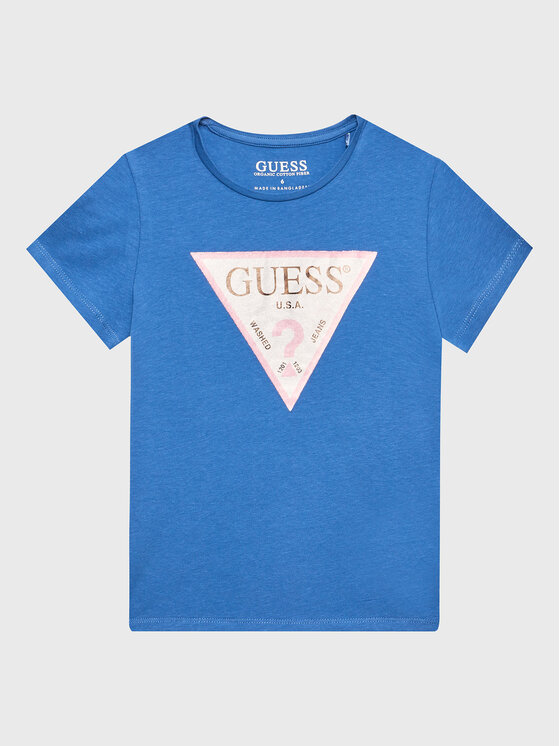 Guess Guess Tričko K3GI27 K6YW1 Modrá Regular Fit