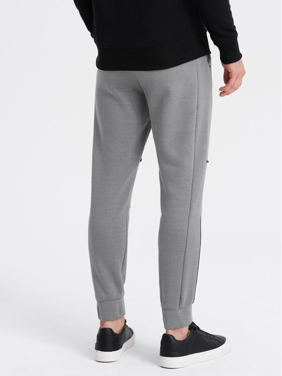 Ombre Ombre Spodnie dresowe OM-PASK-0145 Szary Regular Fit