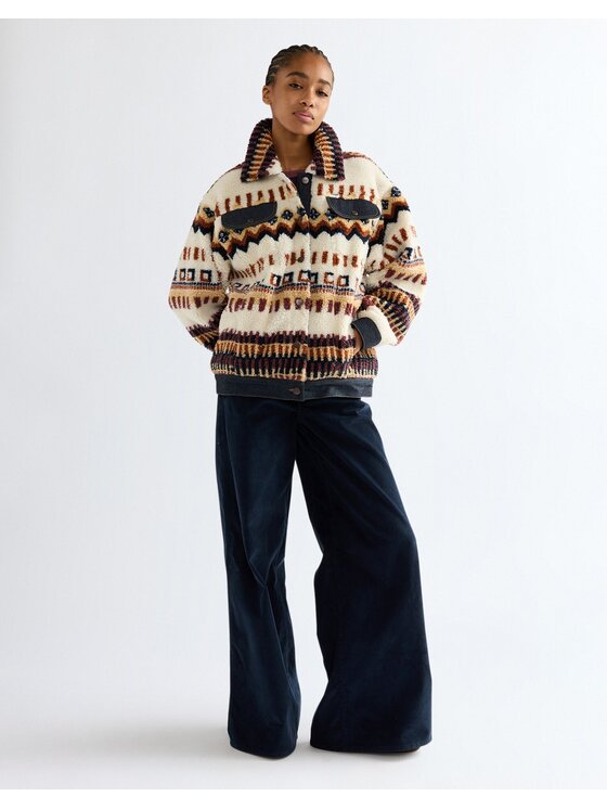 Wrangler Wrangler Kurtka przejściowa SHERPA TRUCKER Kolorowy Relaxed Fit