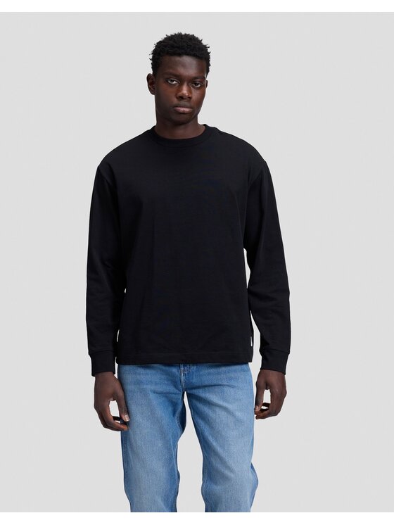 Lee Lee T-Shirt WORKWEAR LS BOXY HEAVY T Czarny Relaxed Fit