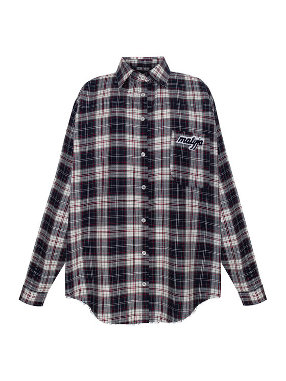 Magda Matyja Magda Matyja Koszula LOUISE SHIRT NAVY Granatowy Loose Fit