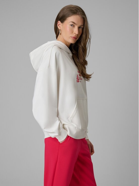 4F 4F Mikina 4FRSS26TSWSF2836-11S Bílá Loose Fit