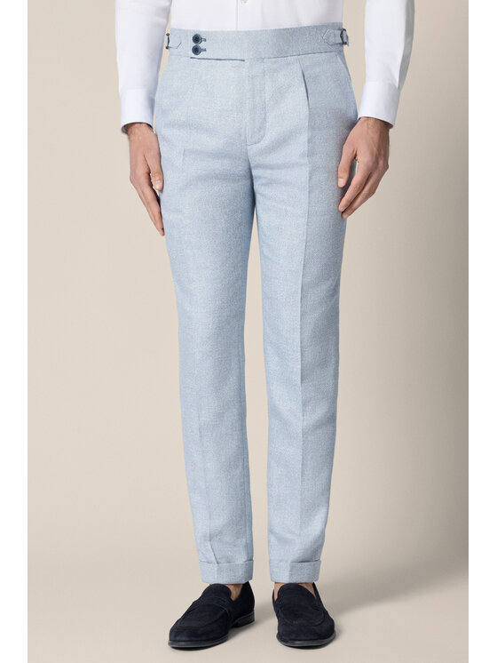 Lancerto Lancerto Spodnie materiałowe Paullo Błękitne SP131126000005 Niebieski Slim Fit