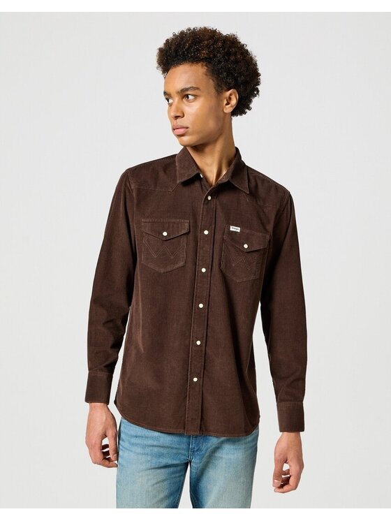 Koszula, rozmiar S, Brązowe, WESTERN SHIRT
