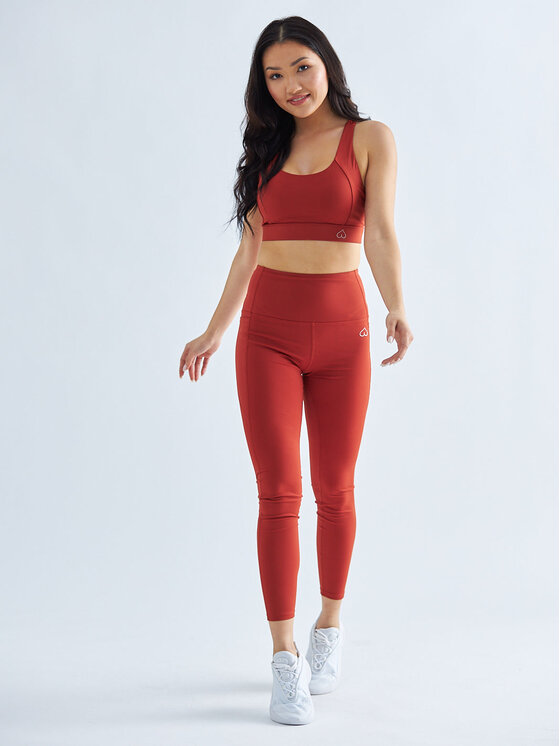 BeShaped BeShaped Legginsy z Kieszeniami Flex Appeal Czerwony
