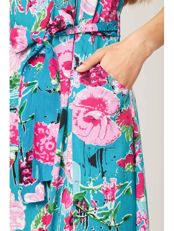 QUIOSQUE QUIOSQUE Sukienka codzienna 3881 Turkusowy Regular Fit