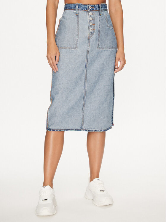 Levi's® Levi's® Φούστα τζιν Reversible Slit A6082-0000 Μπλε Relaxed Fit