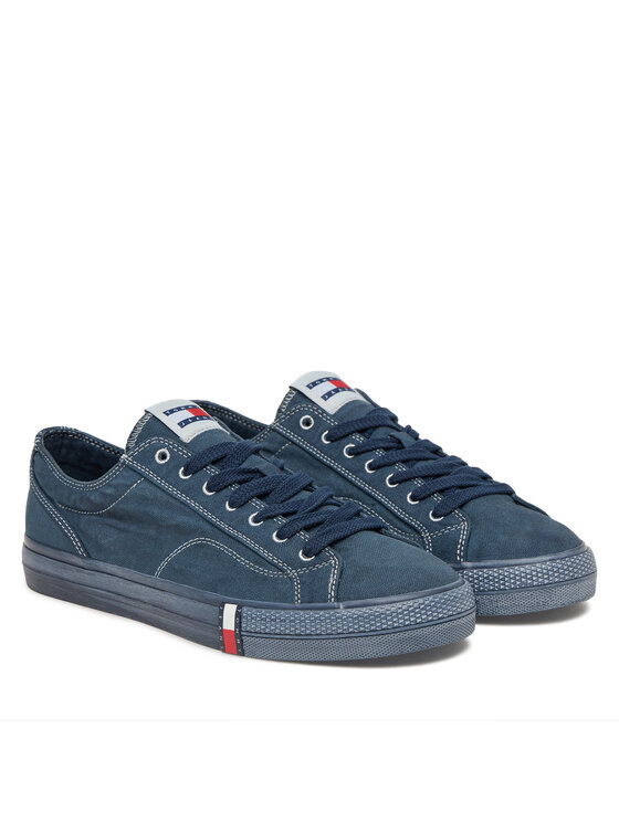 Tommy Jeans Tommy Jeans Tenis superge Archive Vulc. Y2K Washed Canvas EM0EM01720 Mornarsko modra