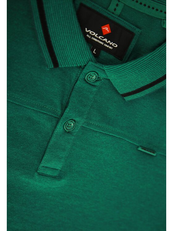 Volcano Volcano Polo O-SALLY Zielony Regular Fit