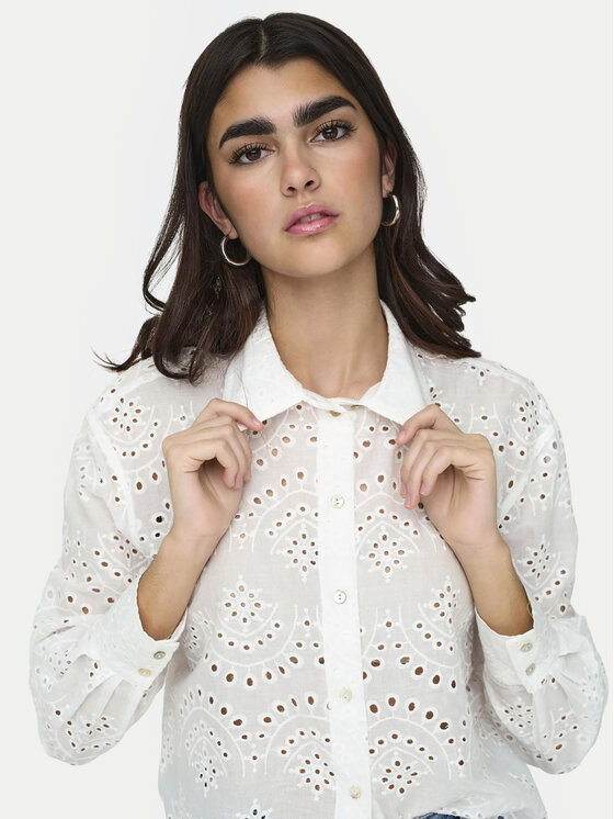 ONLY ONLY Koszula Valais 15269568 Biały Loose Fit
