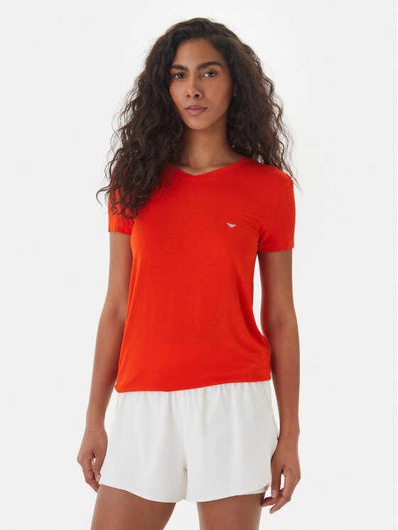Emporio Armani Emporio Armani T-Shirt EW000409 AF19024 U5029 Koralowy Regular Fit