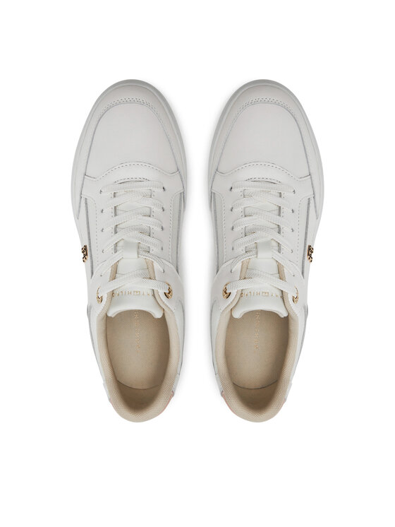 Tommy Hilfiger Tommy Hilfiger Laisvalaikio batai Lux Hardware Court Sneaker FW0FW07997 Écru