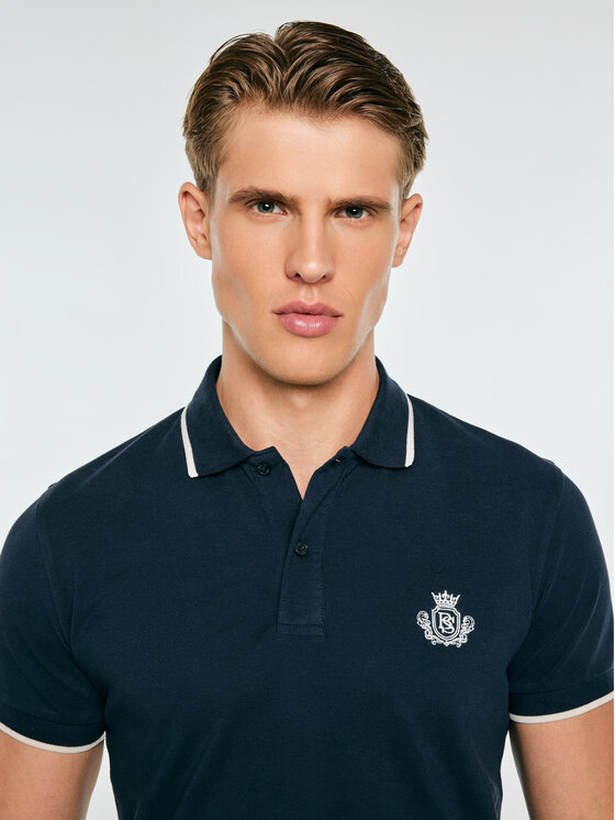 BIG STAR BIG STAR Polo SELLER Granatowy Basic Fit