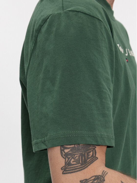 Tommy Jeans Tommy Jeans T-shirt Linear Logo DM0DM17993 Verde Regular Fit