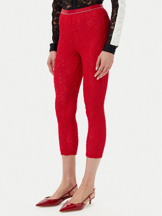 PINKO PINKO Kalhoty z materiálu 105226 A2M5 Červená Slim Fit