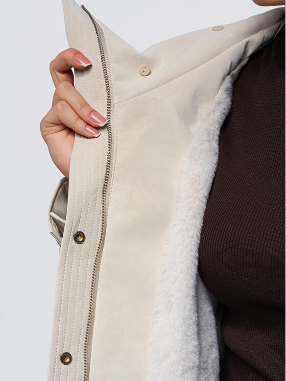 Ombre Ombre Bunda bomber OW-JT-E0008 Béžová Relaxed Fit