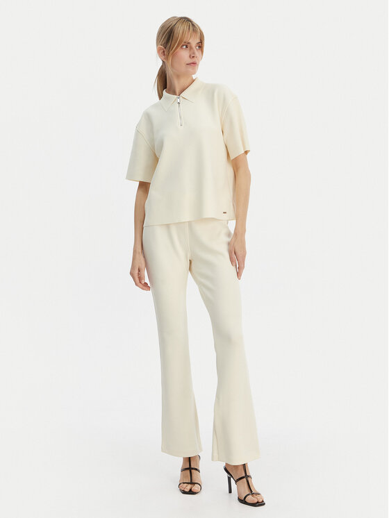 Calvin Klein Calvin Klein Παντελόνι υφασμάτινο LV044B223G Μπεζ Flare Fit