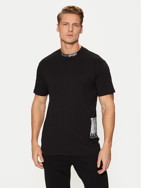 Męski T-Shirt Plein Sport, Rozmiar L, Czarny, AADC MTK7911 STE003N
