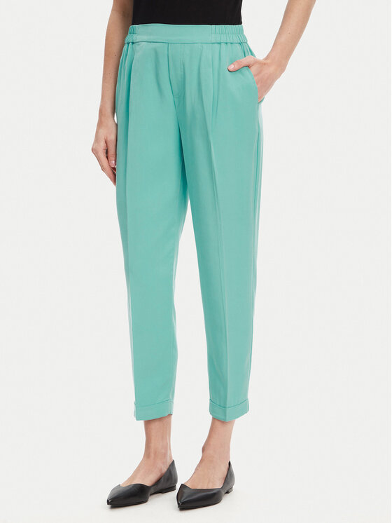 United Colors Of Benetton United Colors Of Benetton Auduma bikses 4Y09DF079 Zaļš Regular Fit