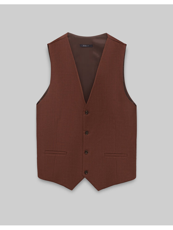 Borgio Borgio Kamizelka barzano_cg Miedziany Slim Fit