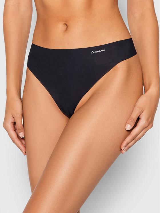 Calvin Klein Underwear Stringové nohavičky 0000D3428E Čierna