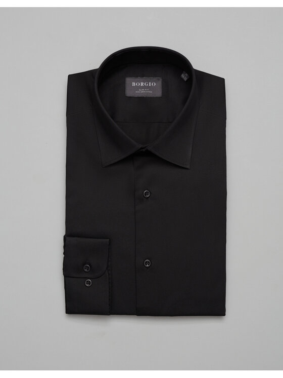 Borgio Borgio Koszula simeria Czarny Slim Fit