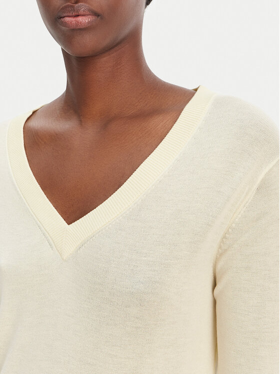 Calvin Klein Calvin Klein Sveter LV044F324G Écru Regular Fit