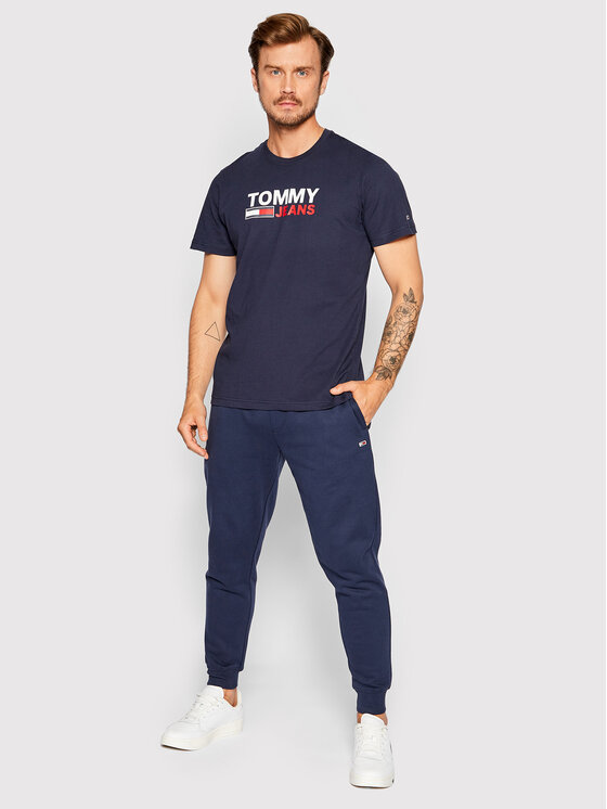 Tommy Jeans Tommy Jeans T-shirt Corp Logo DM0DM15379 Tamnoplava Regular Fit