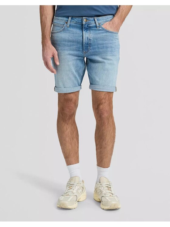 Lee Lee Szorty jeansowe RIDER SHORT Niebieski Slim Fit