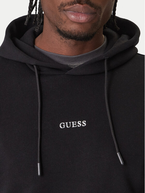 Guess Guess Džemperis ar kapuci Z6RQ18 KAIJ1 Melns Regular Fit