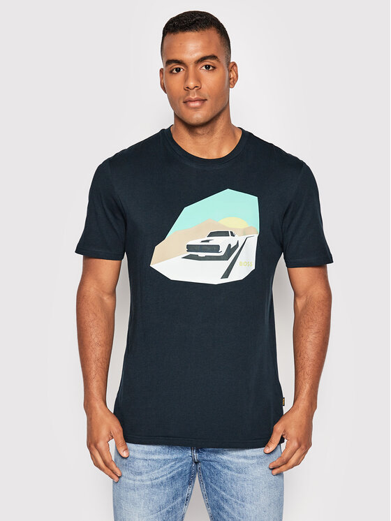 T-shirt Teecar 50473047 Blu scuro Regular Fit