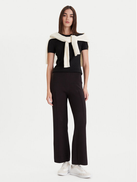 Calvin Klein Calvin Klein Úpletové kalhoty LV044D368G Černá Wide Leg