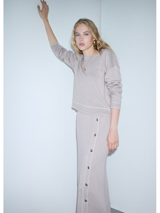 Liu Jo Liu Jo Felpa TF6180MS59LD3034 Beige Regular Fit