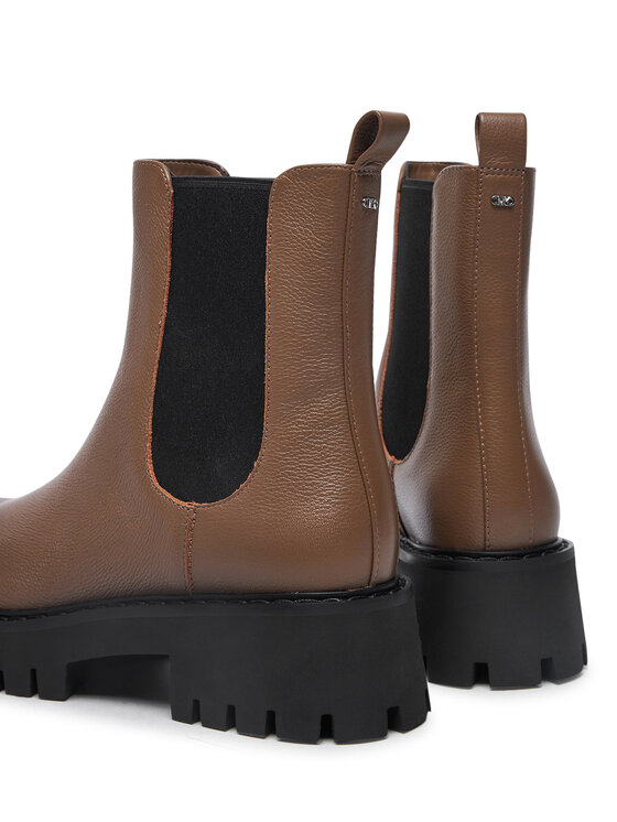 MICHAEL Michael Kors MICHAEL Michael Kors Kotníková obuv s elastickým prvkem Asher 40F4ASFE5L Hnědá