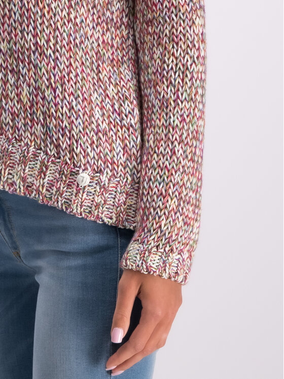 Trussardi Trussardi Pulover Cropped Round Neck Multicolor Cotton 56M00192 Colorat Regular Fit