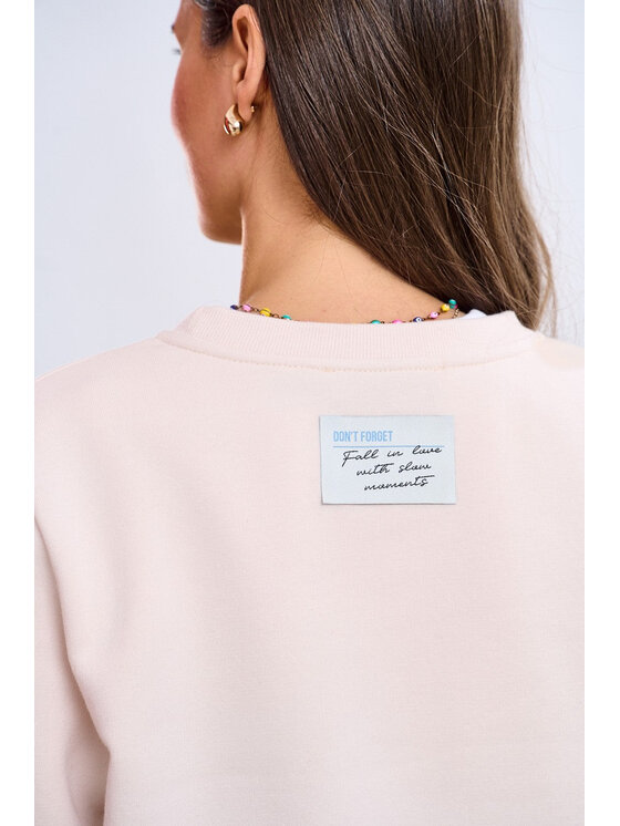 NAOKO NAOKO Bluza Oh My God Kremowy Reglan Fit