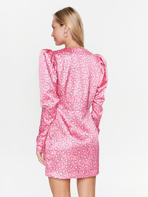 ROTATE ROTATE Sukienka koktajlowa Satin Mini Cutout 1001042763 Różowy Regular Fit