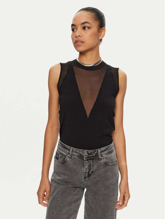 PINKO Bluzka Felce 102818 A1KX Czarny Regular Fit