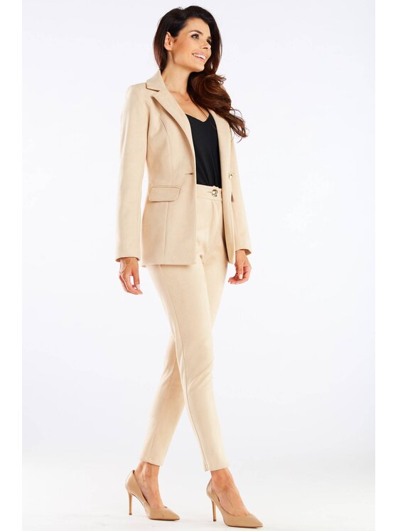 Awama Awama Dámské kalhoty A461 Béžová Basic Fit