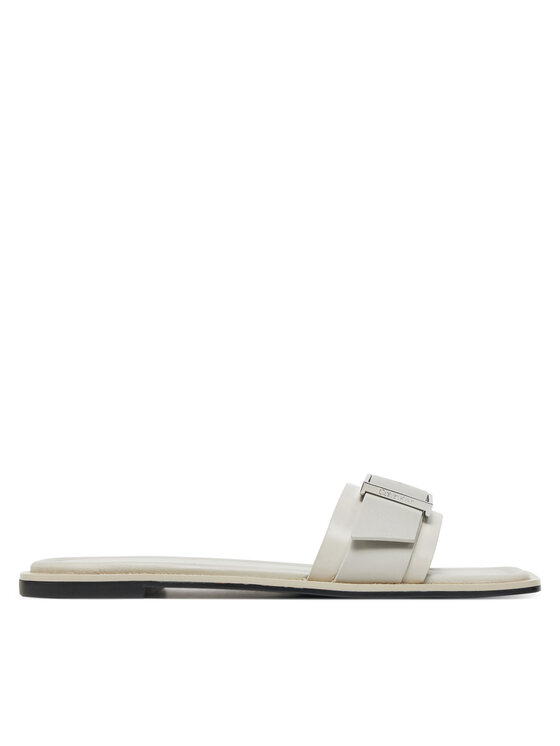 Calvin Klein Calvin Klein Şlapi Flat Slide W/Buckle - Lth HW0HW02490 Gri