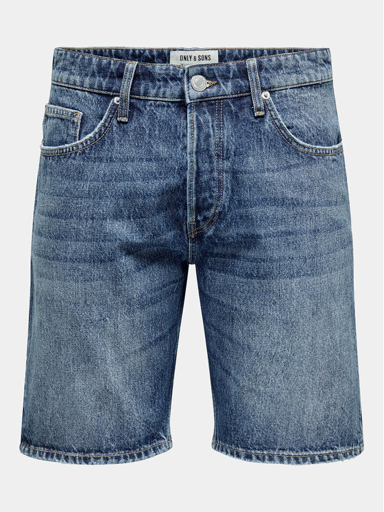 Only & Sons Only & Sons Džinsiniai šortai Edge 22029179 Mėlyna Straight Fit
