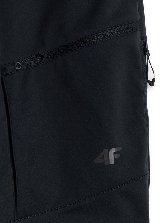 4F 4F Spodnie przeciwdeszczowe TREKKING Czarny Regular Fit